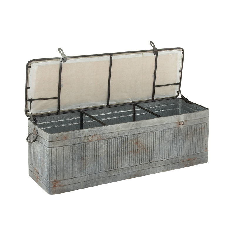 Galvanized metal farmhouse bench discount